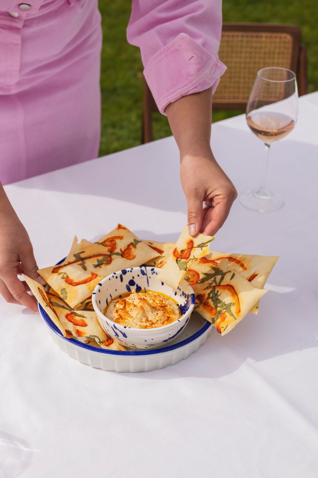Salty crackers met paprika en rucola